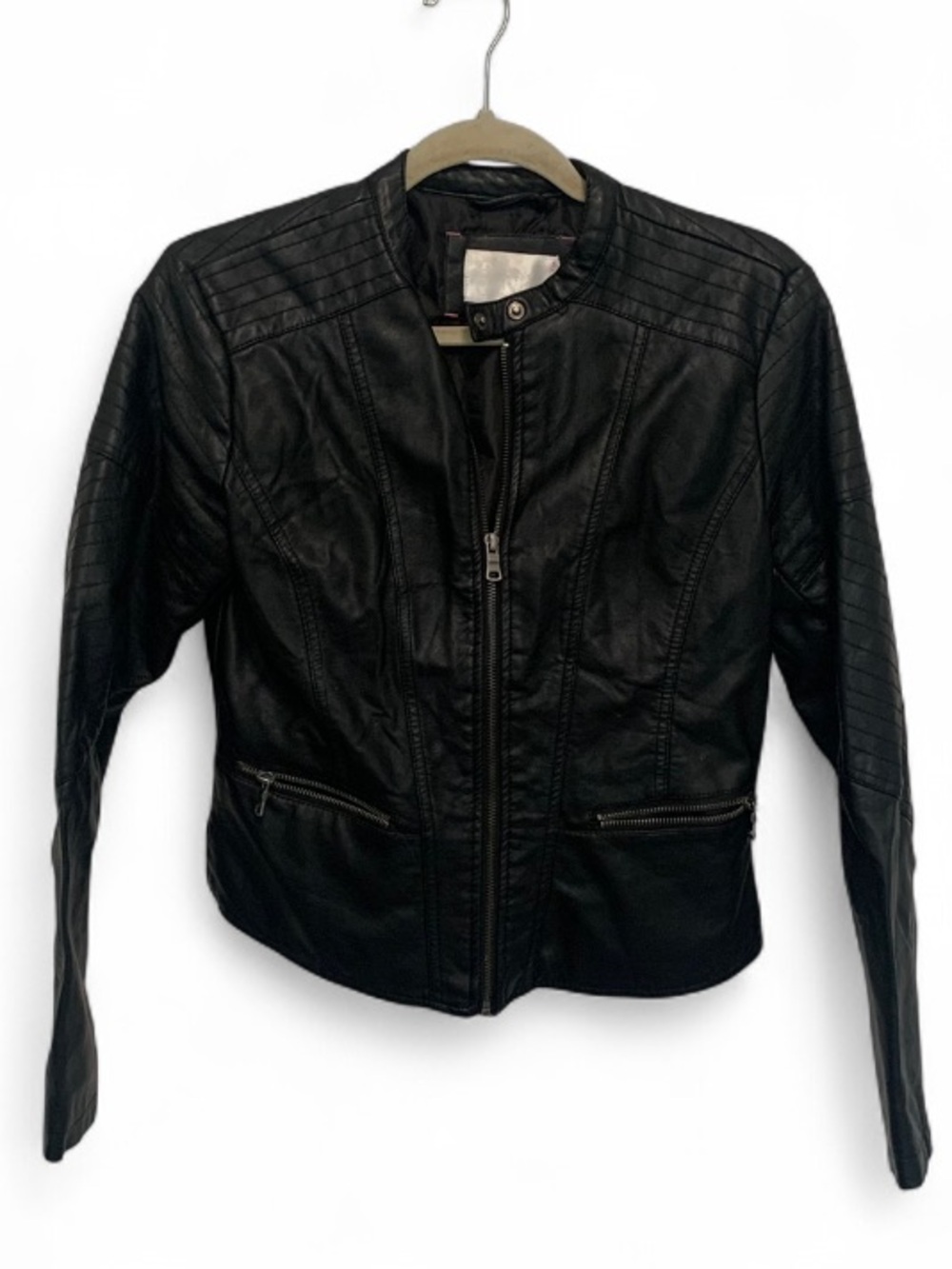 Y2K Xhilaration Black Faux Leather Moto Jacket